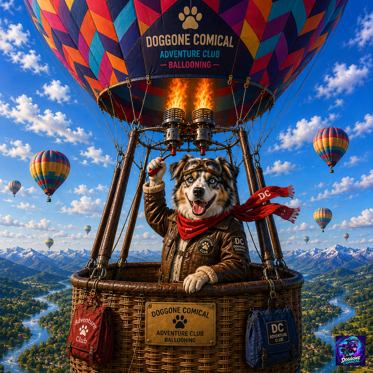Bulldog enjoying Skydiving