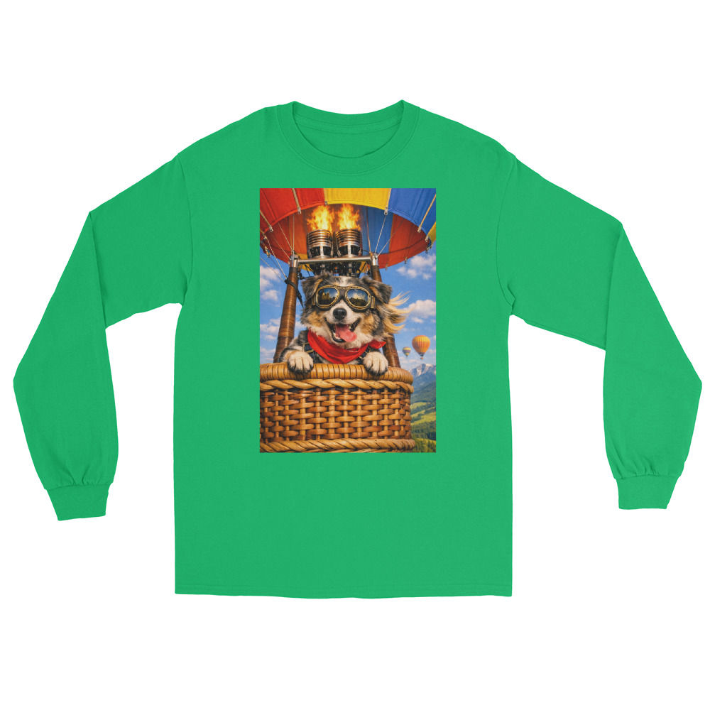 Miniature Australian Shepherd - Hot Air Ballooning - Unisex Long Sleeve Shirt