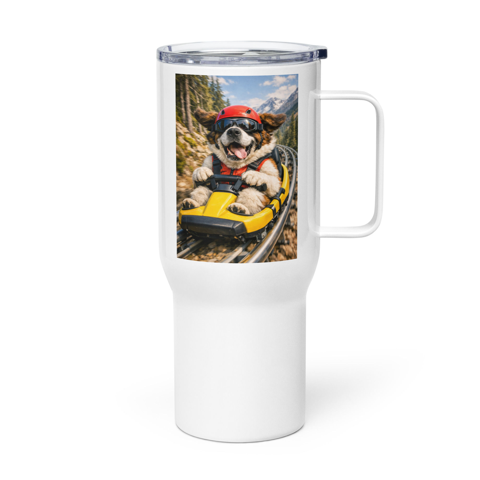 Saint Bernard - Mountain Coaster - Travel Mug with a Handle
