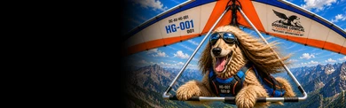 Afghan Hound Hang Gliding