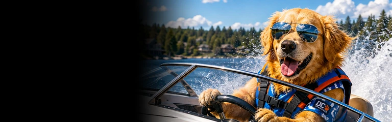 Golden Retriever Speedboat