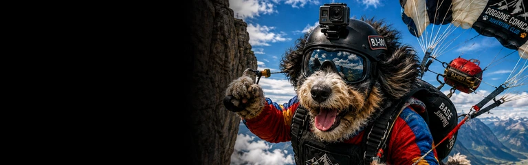 Bernedoodle Base Jumping