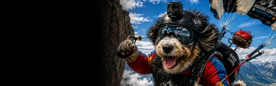 Bernedoodle Base Jumping