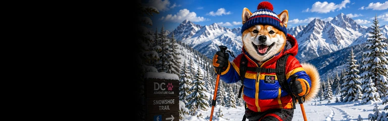 Shiba Inu Snowshoeing
