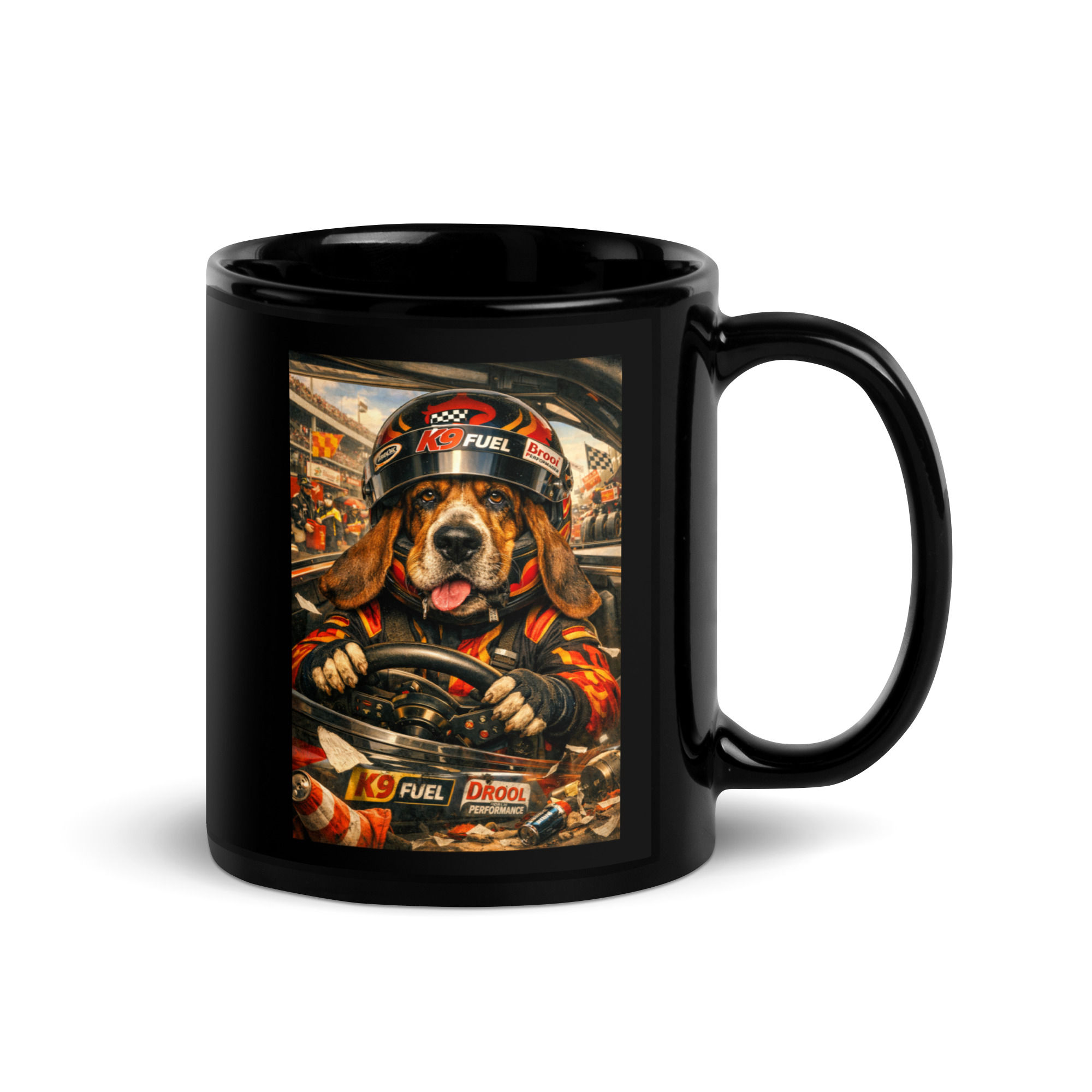 Bloodhound - NASCAR Driver - Black Glossy Mug