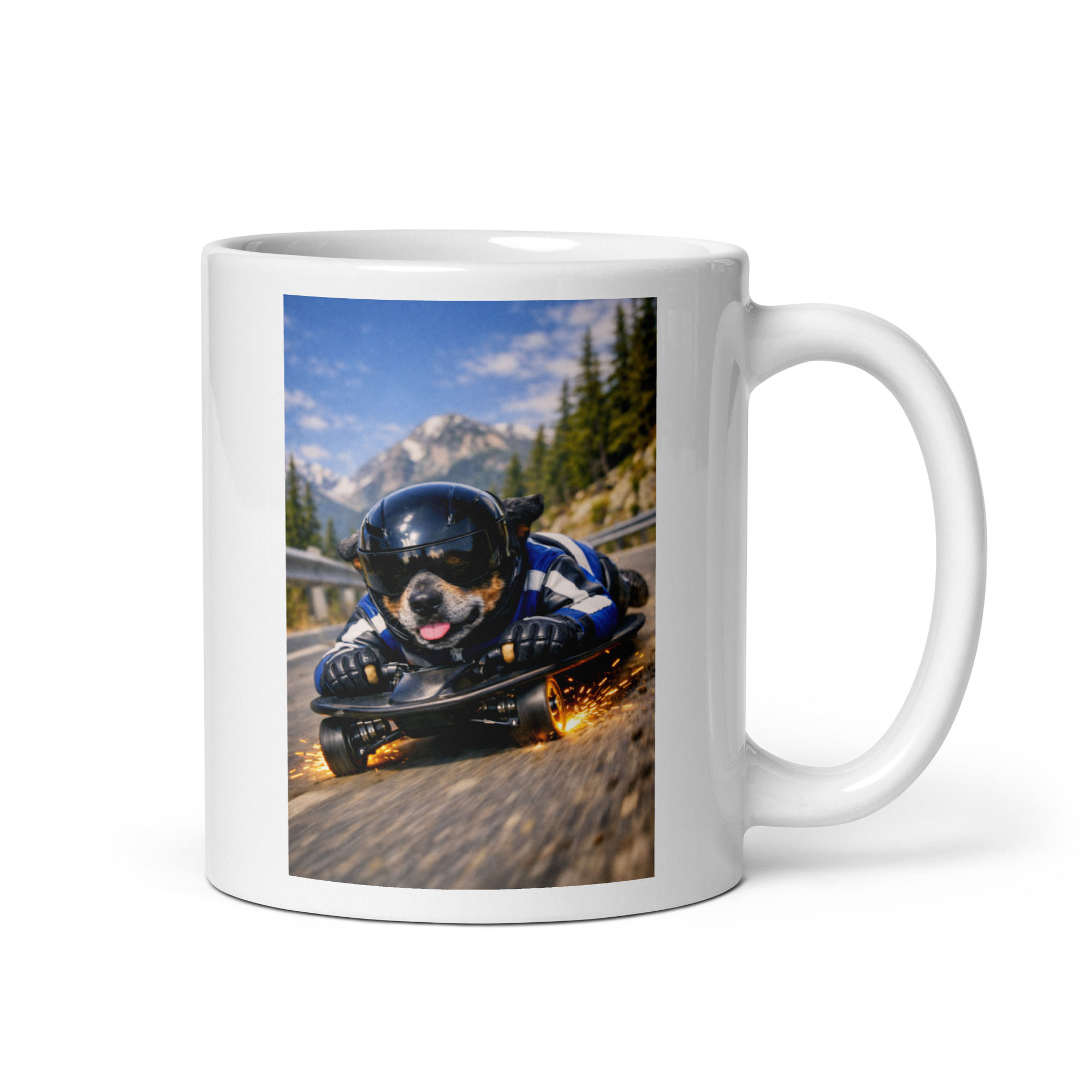 Australian Cattle Dog - Mountain Luge - White Glossy Mug