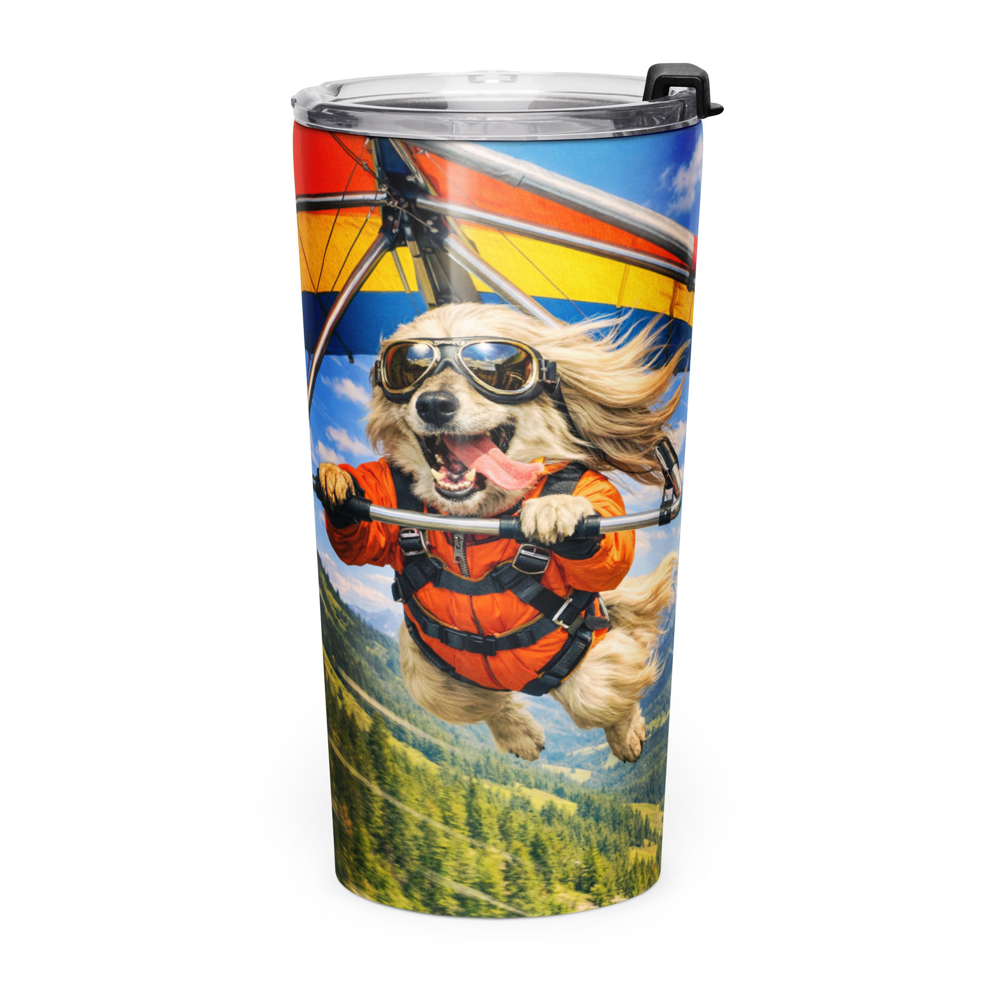 Afghan Hound - Hang Gliding - Tapered Stainless Steel Tumbler 20oz