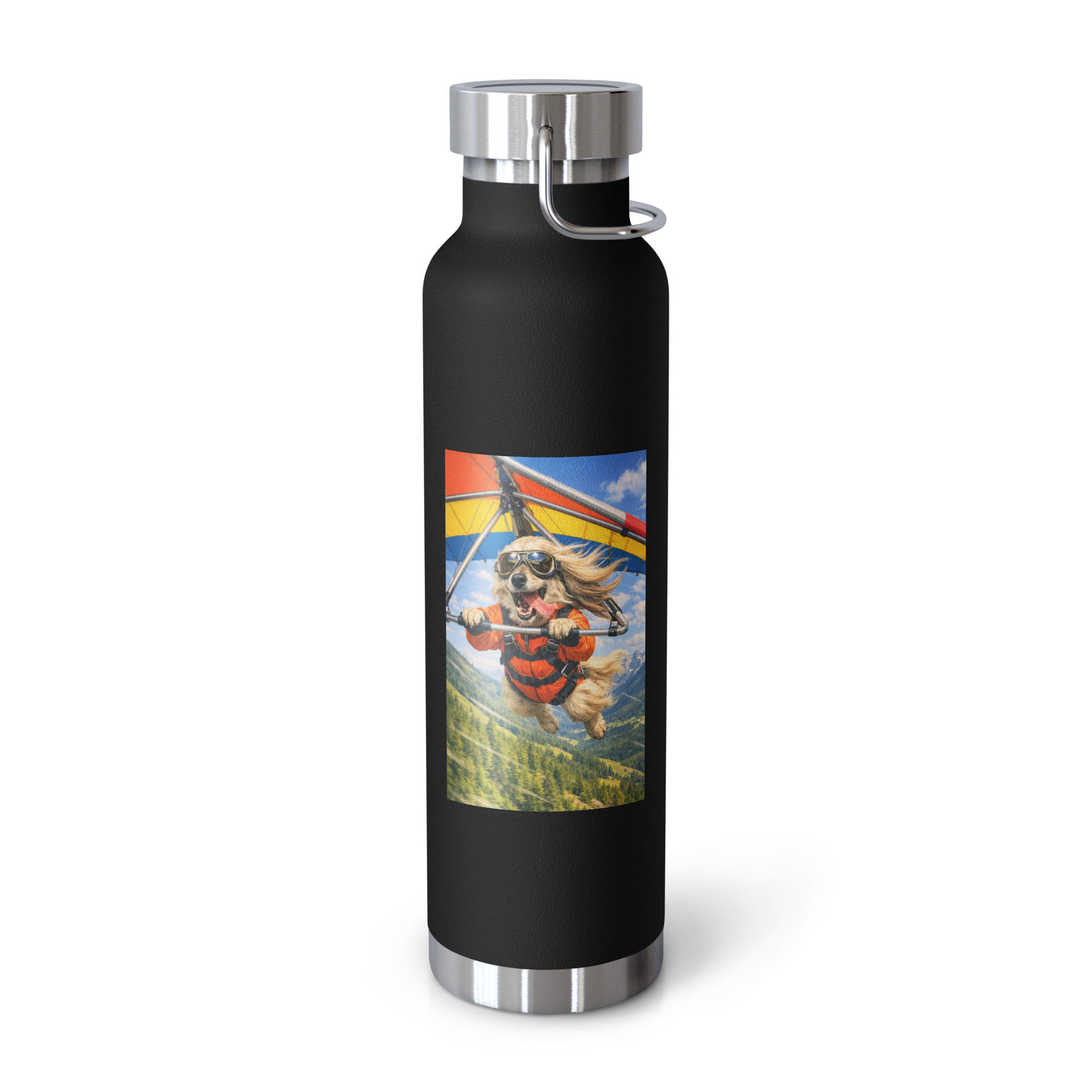 Afghan Hound - Hang Gliding - Copper Vacuum Insulated Bottle (22oz)