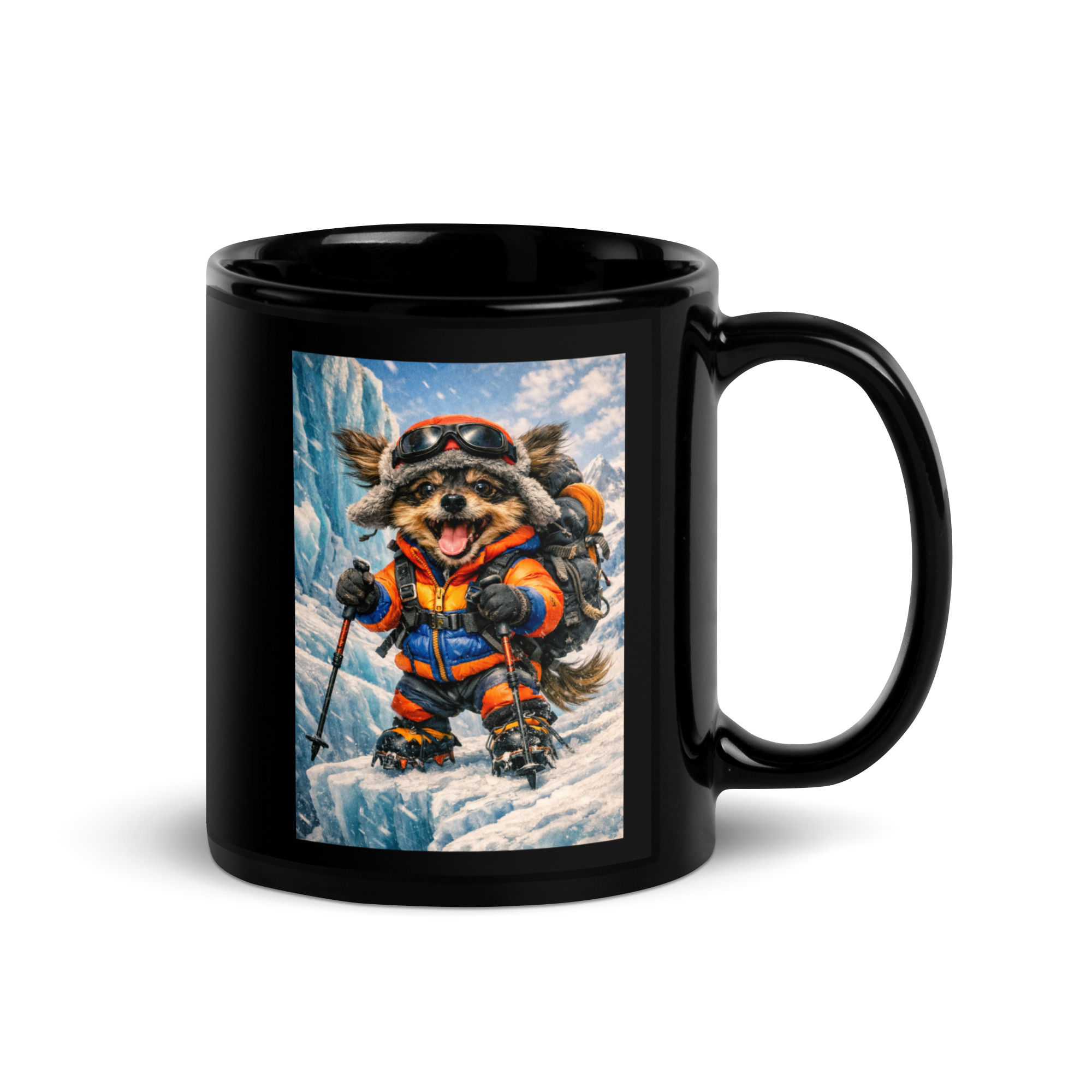 Chorkie - Glacier Trekking - Black Glossy Mug