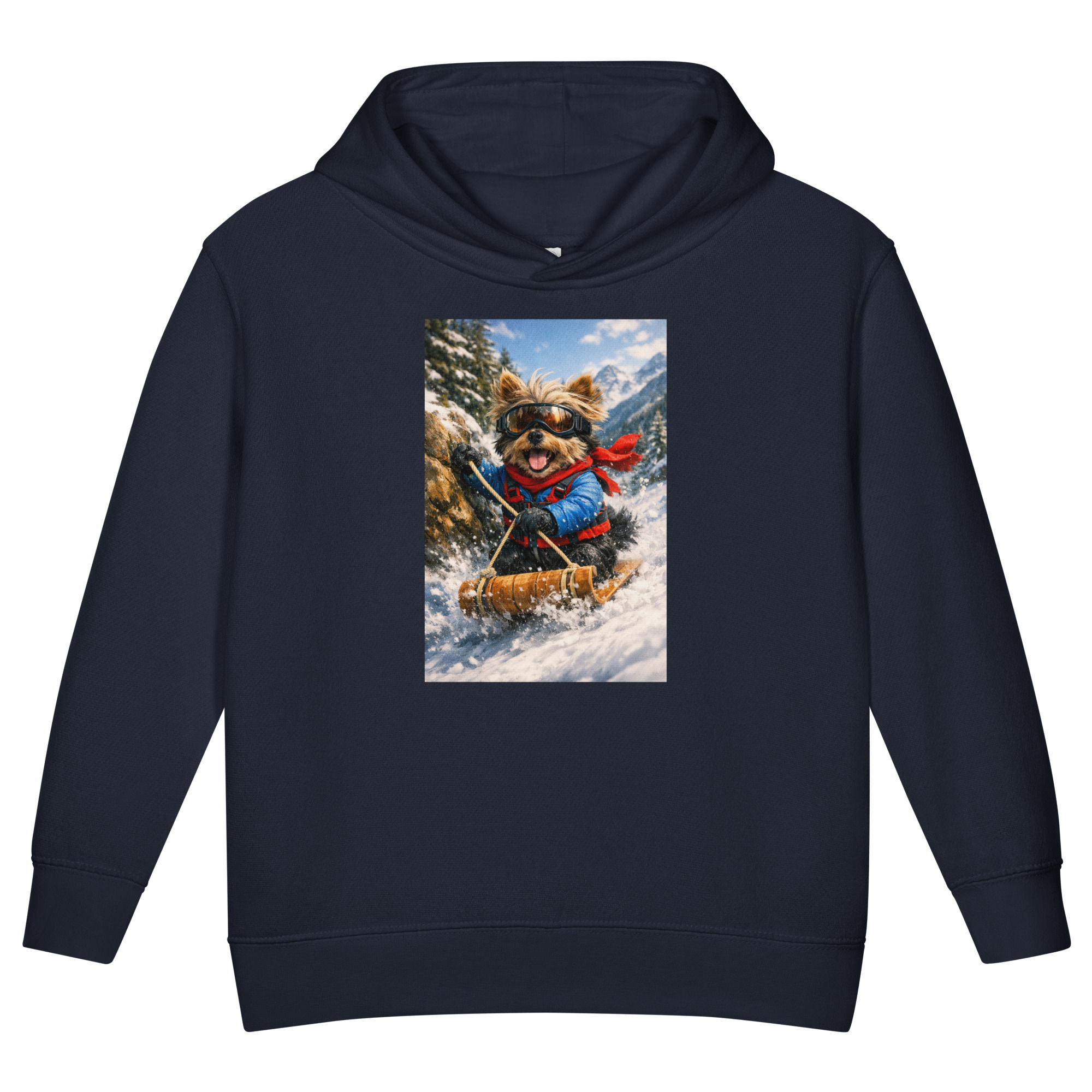 Yorkshire Terrier - Tobogganing - Toddler Pullover Fleece Hoodie