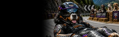 Bernese Mountain Dog Street Luge