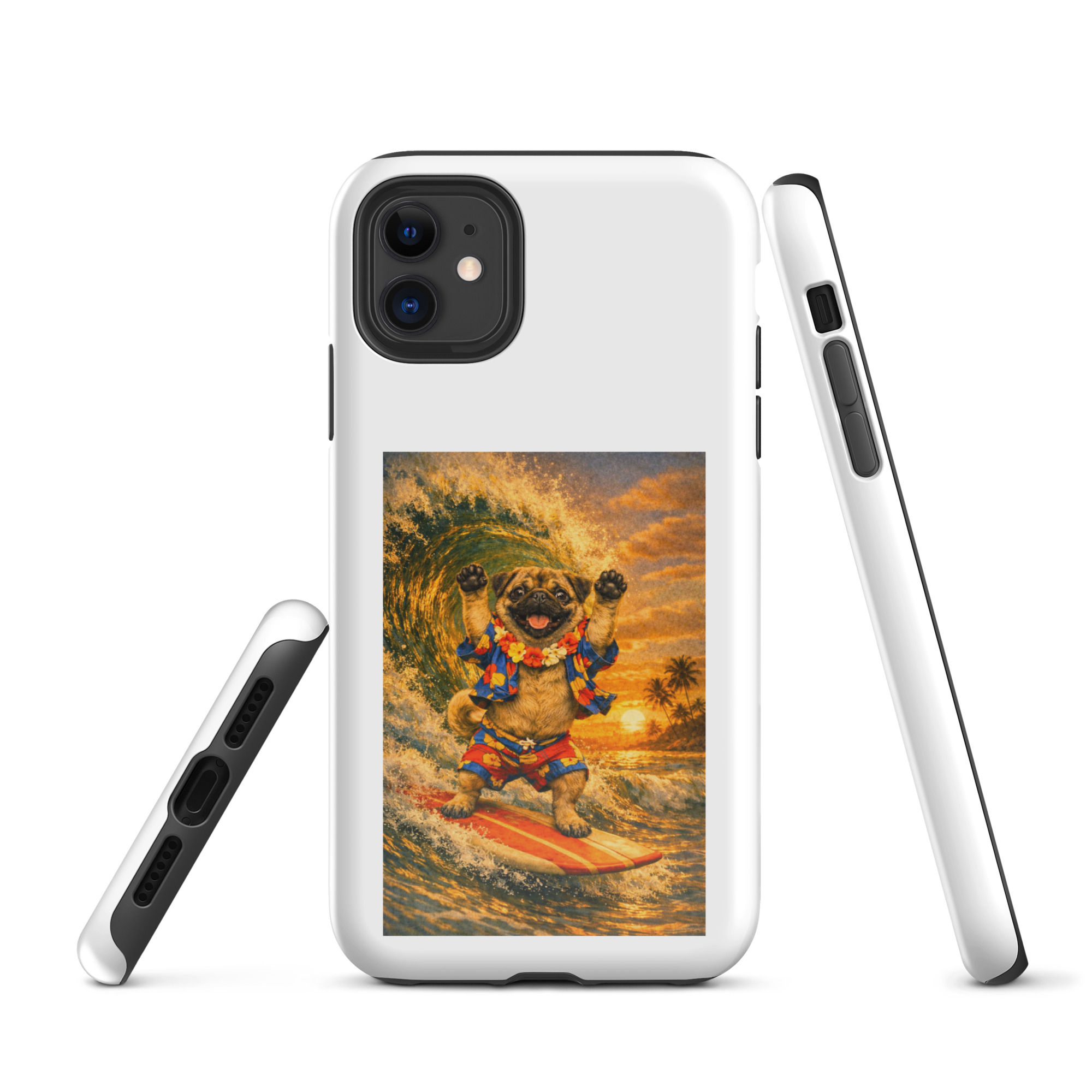 Pug - Surfing - Tough Case for iPhone