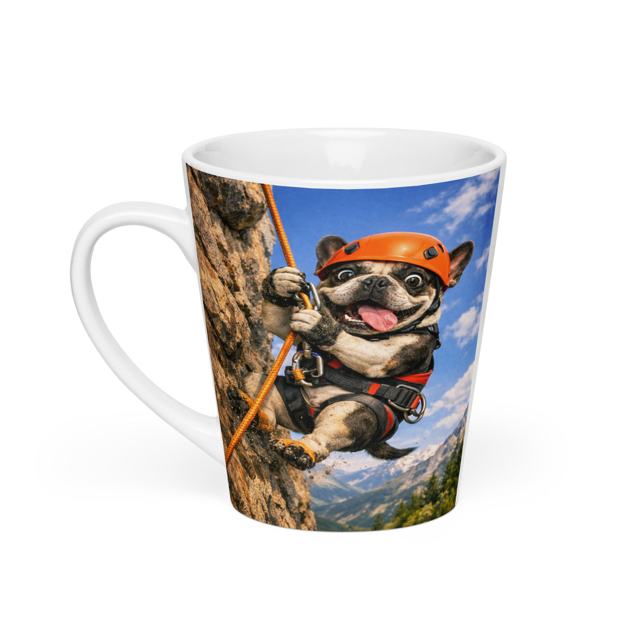 French Bulldog - Abseiling - Latte Mug