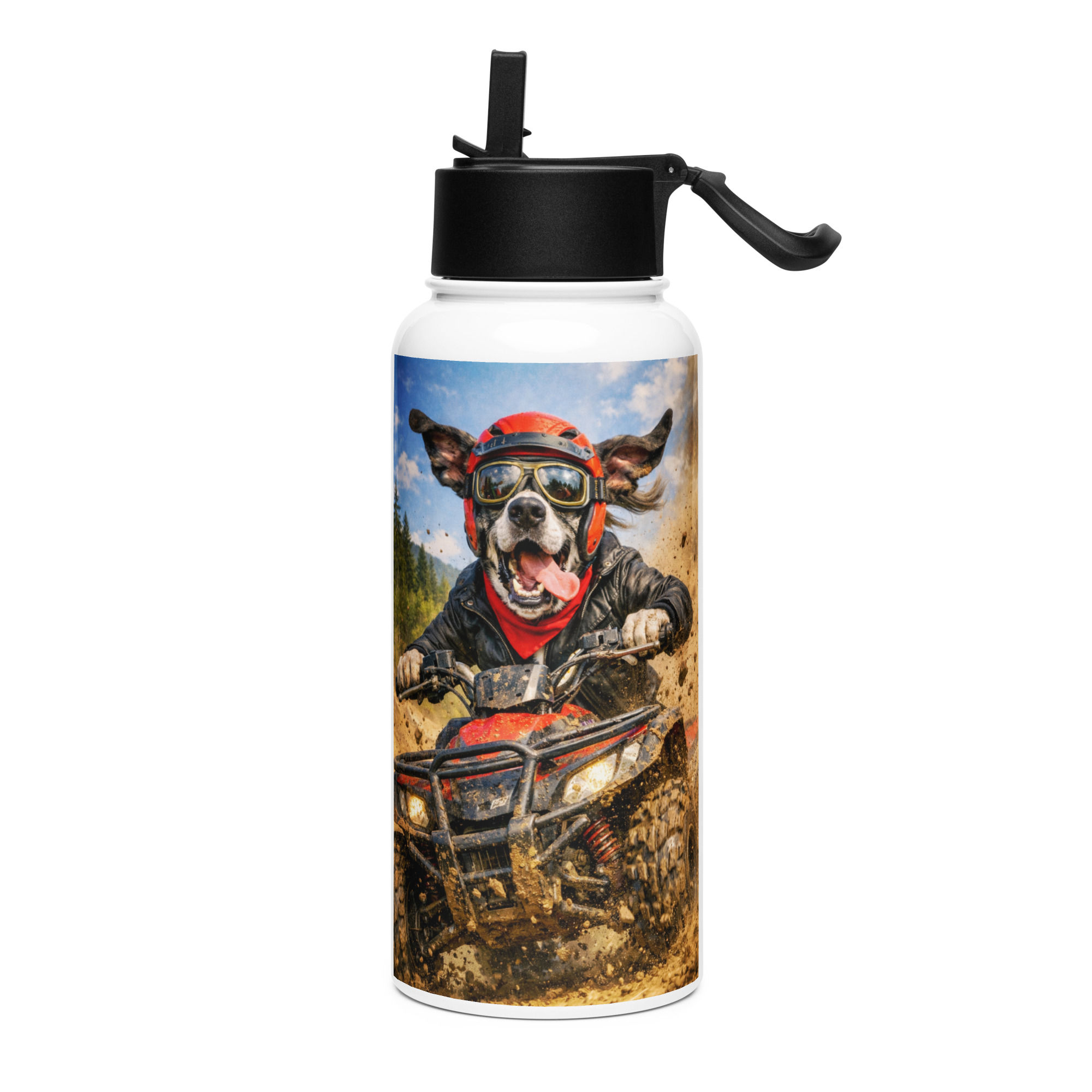 Great Dane - ATV Off Roading - Stainless Steel Water Bottle with a Straw Lid