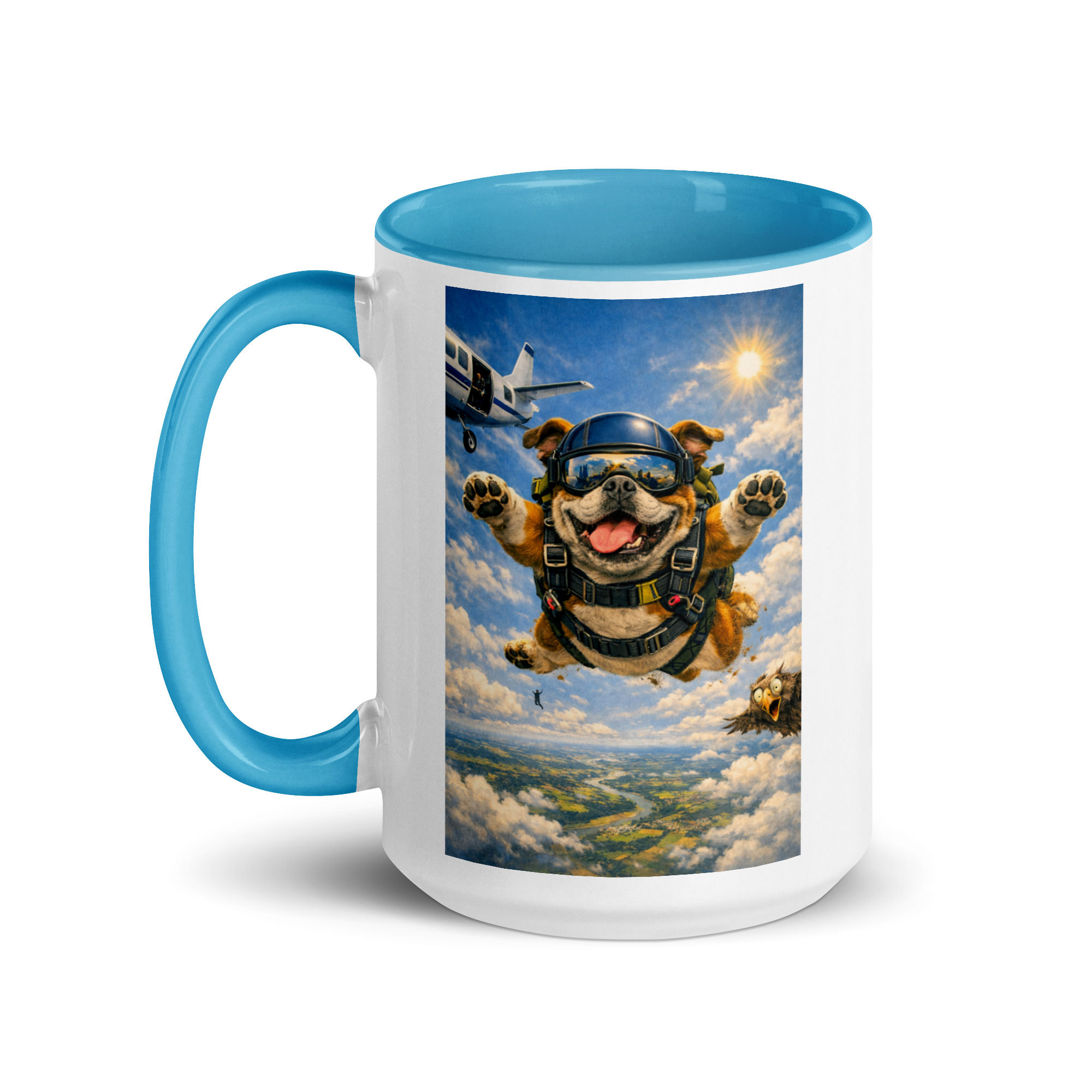 Bulldog Skydiving Mug with Color Inside