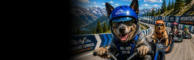 Australian Cattle Dog Mountain Luge