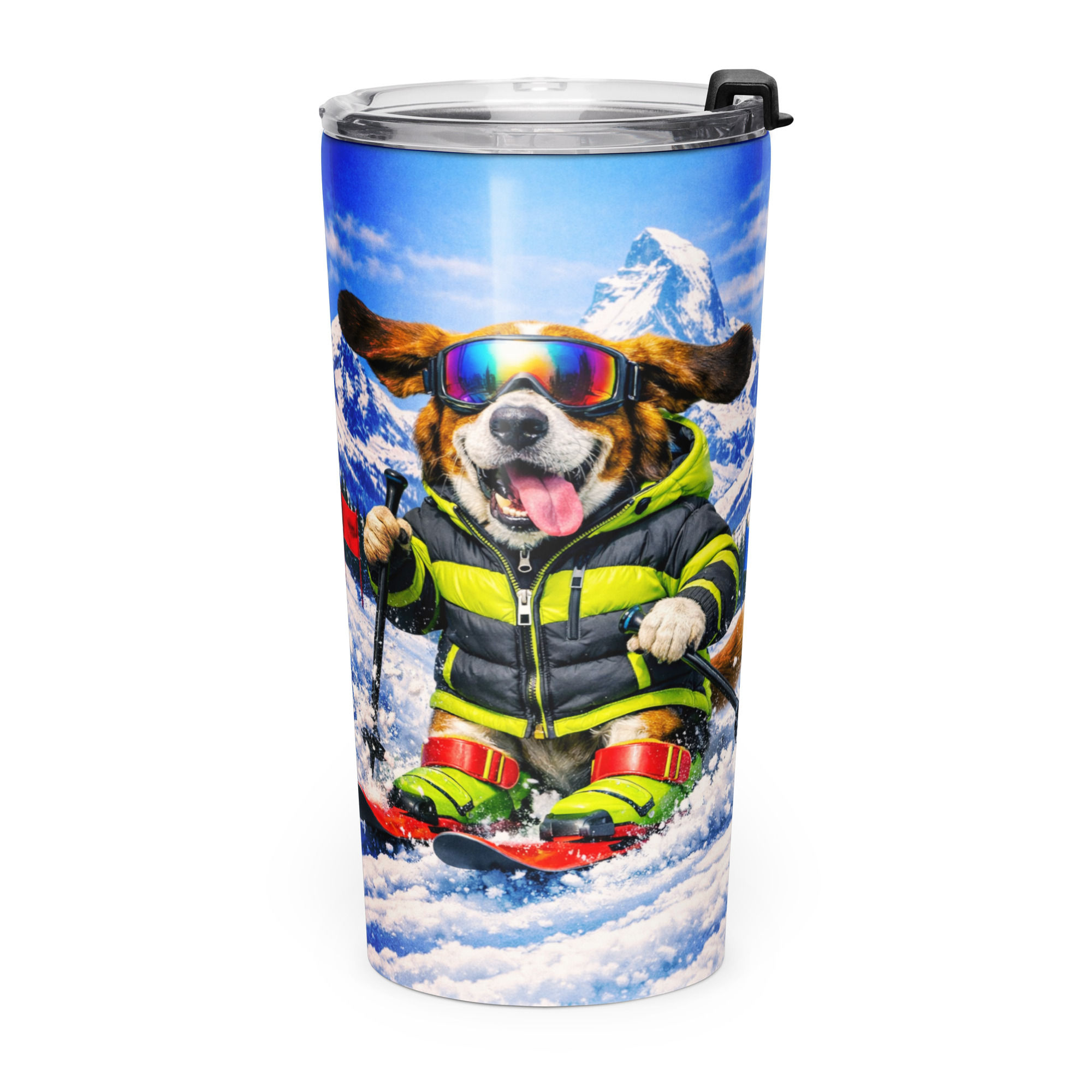 Basset Hound - Alpine Skiing - Tapered stainless steel tumbler