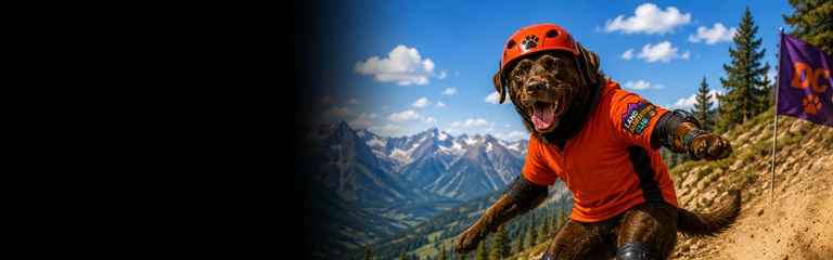 Chocolate Labrador Retriever Mountain Boarding