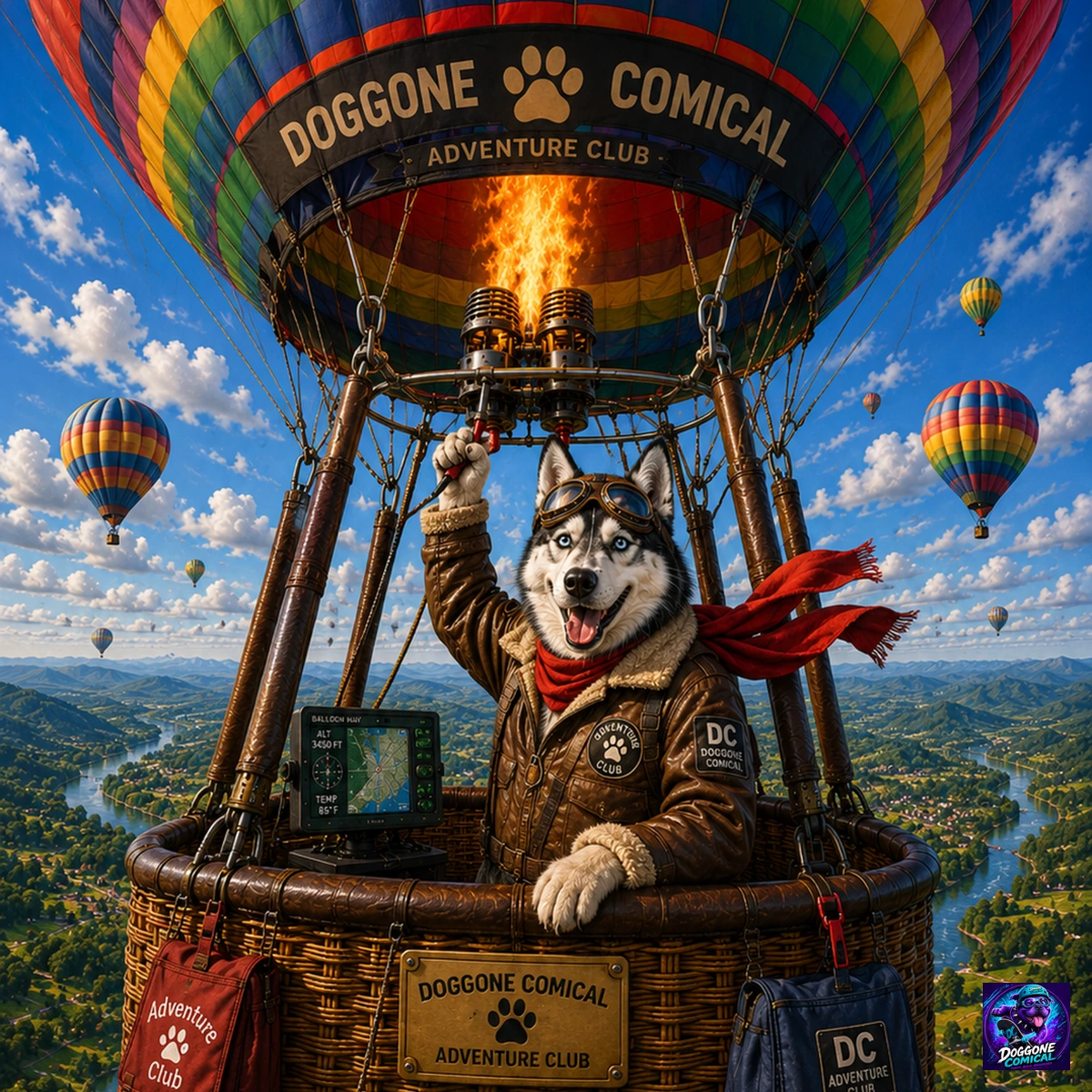 Bulldog enjoying Skydiving