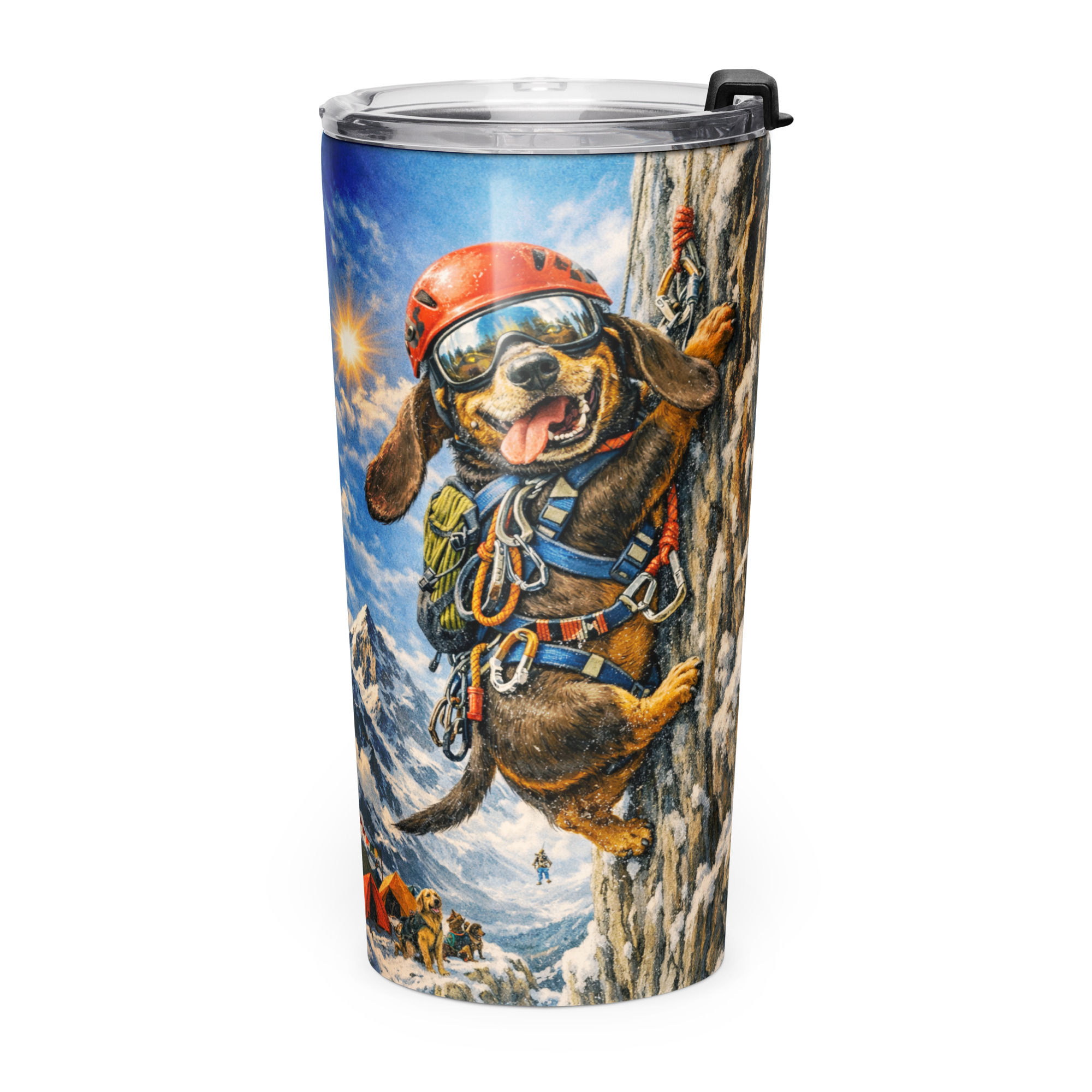 Dachshund Mountaineering Tapered stainless steel tumbler