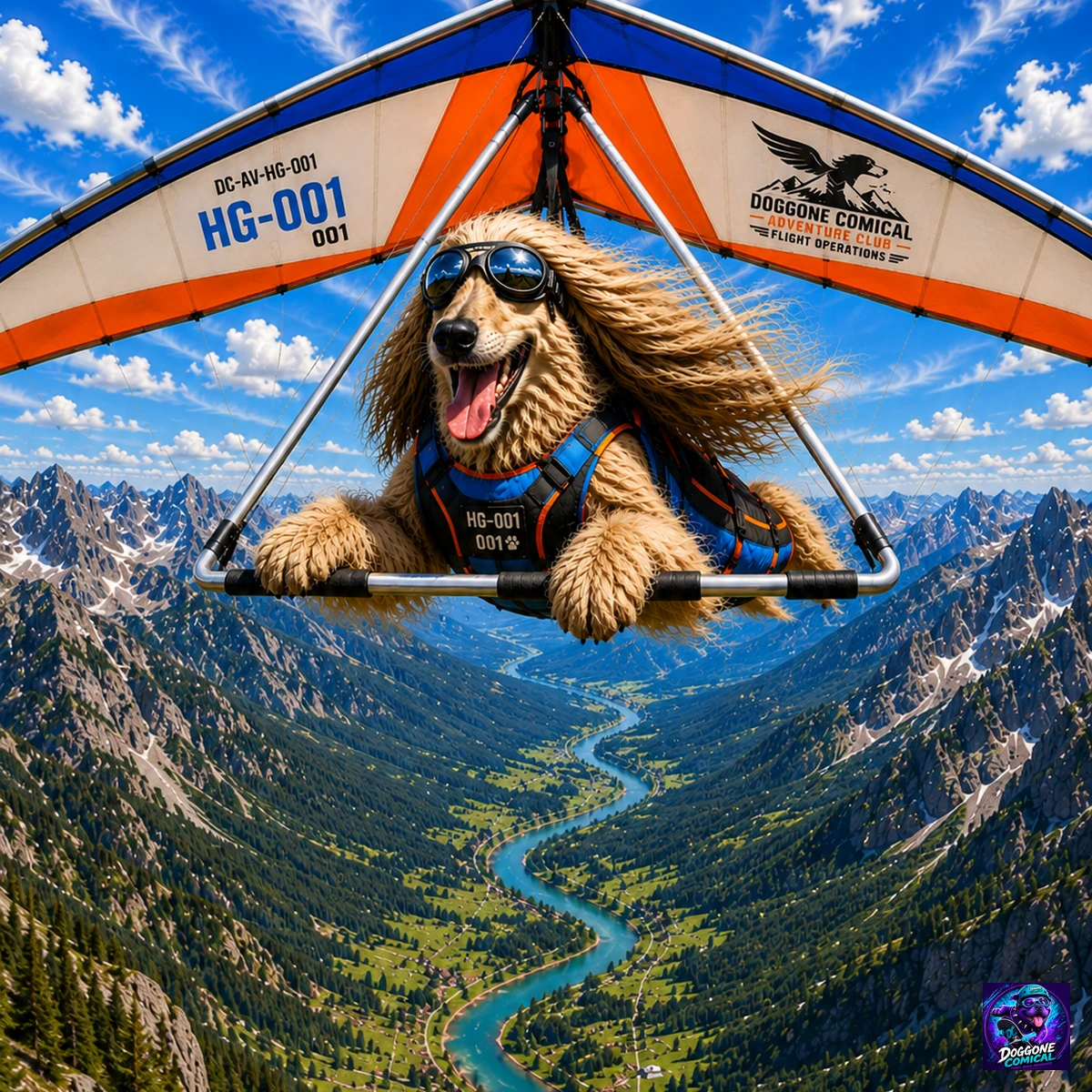 Bulldog enjoying Skydiving