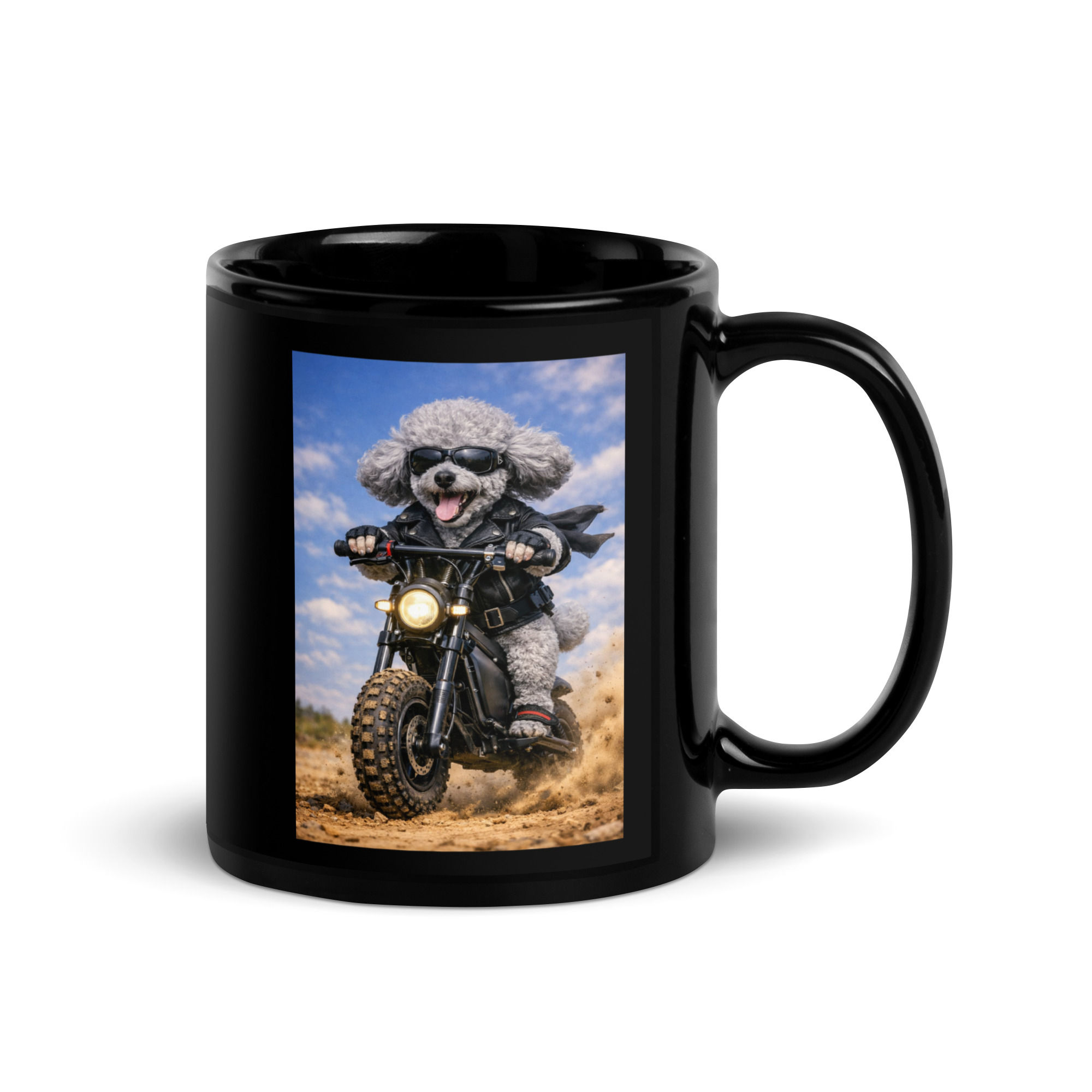 Miniature Poodle - Off Road E-Bike - Black Glossy Mug