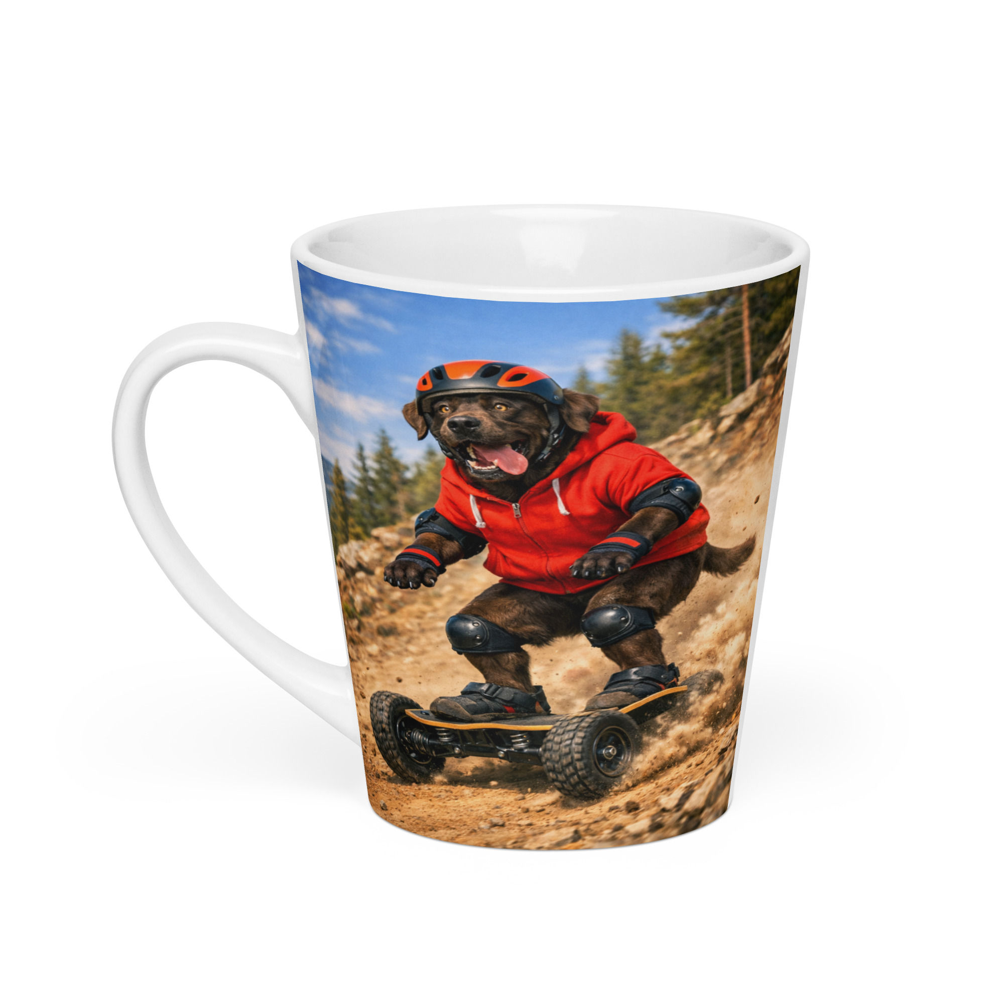 Chocolate Labrador Retriever - Mountain Boarding - Latte Mug
