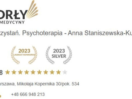 Gabinet psychoterapii Anna Staniszewska-Kunce - laureat plebiscytu "Orły Medycyny 2024"