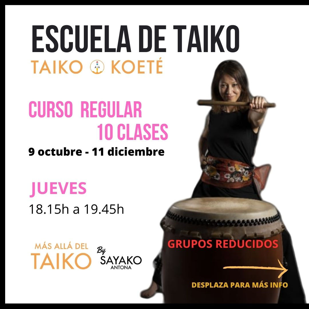 CLASES DE TAIKO en Madrid- Curso 10 clases JUEVES del 09/10 al 11/12 - 2025