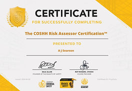 COSHH RISJK ASSESSOR CERTIFICATION