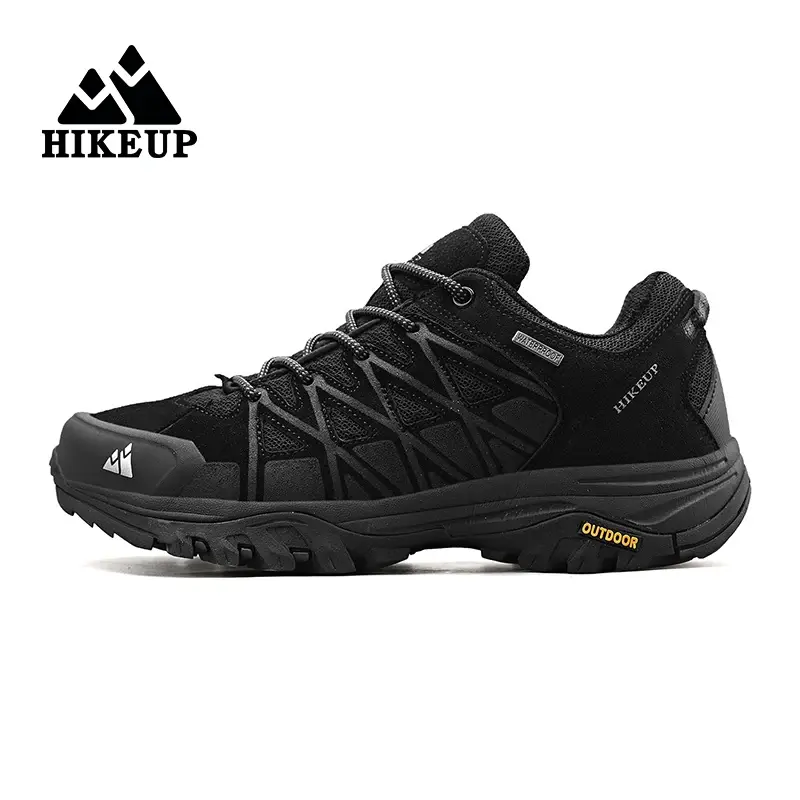 Thumbnail: HIKEUP New Arrival Mens Hiking Shoes Breathable Lace Up Trekking Male Cushioning