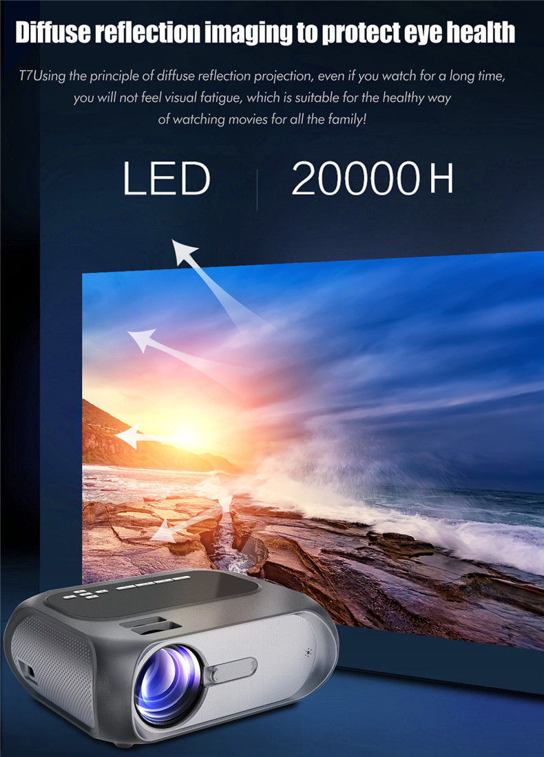 Thumbnail: T7 Smart HD 1280x720p Digital Home Theater Projector