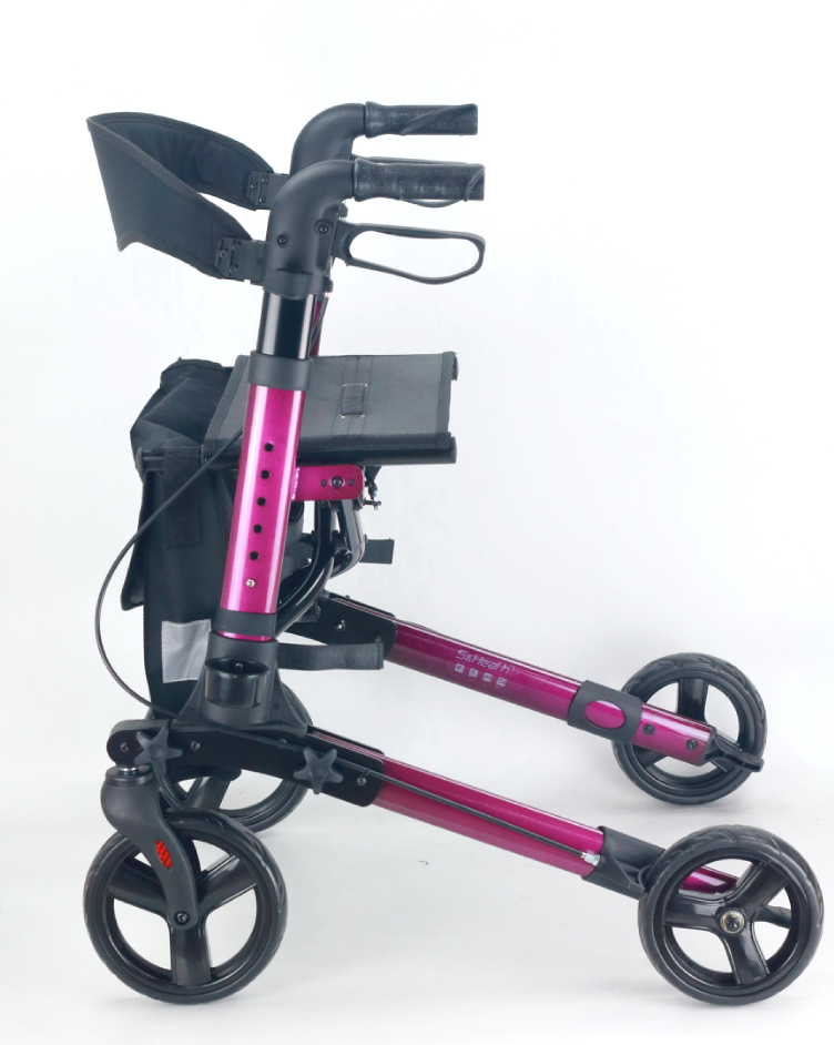 Thumbnail: Lightweight Foldable Rollator Walker With Seat and Storage Compartment
