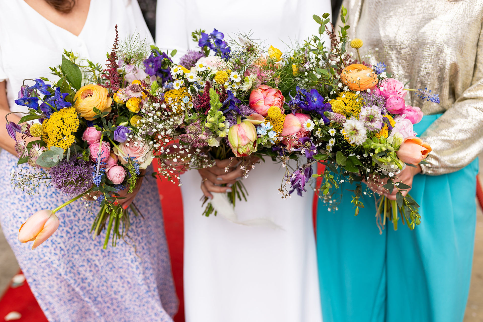 Colourful wedding flowers