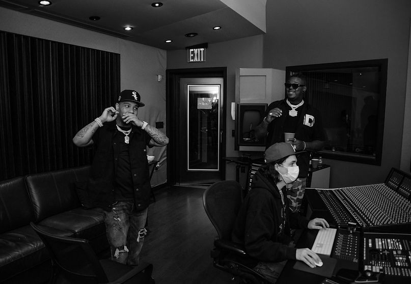 Hitmaka, Ivory Scott, & Sean Spice at Empire Studios