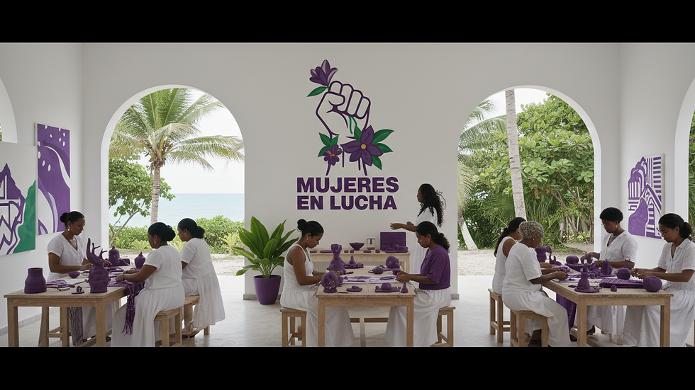 Vista panorámica de un taller comunitario en el Caribe colombiano