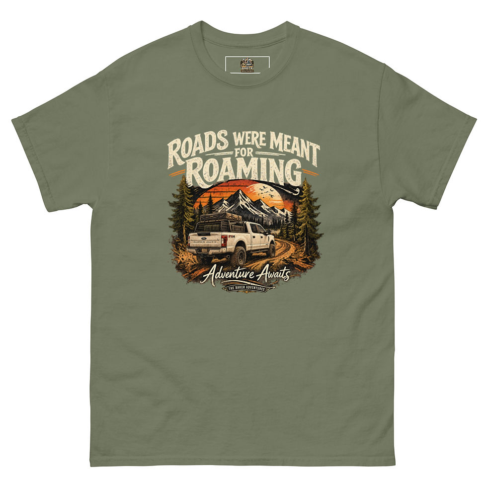 Thumbnail: Roads Were Meant For Roaming Overland Truck T-Shirt - The Baker Adventures