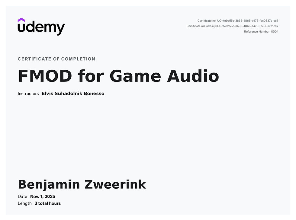 FMOD for Game Audio Certification