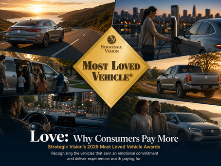Love: Why Consumers Pay More Strategic Vision’s 2026 Most Loved Vehicle Awards