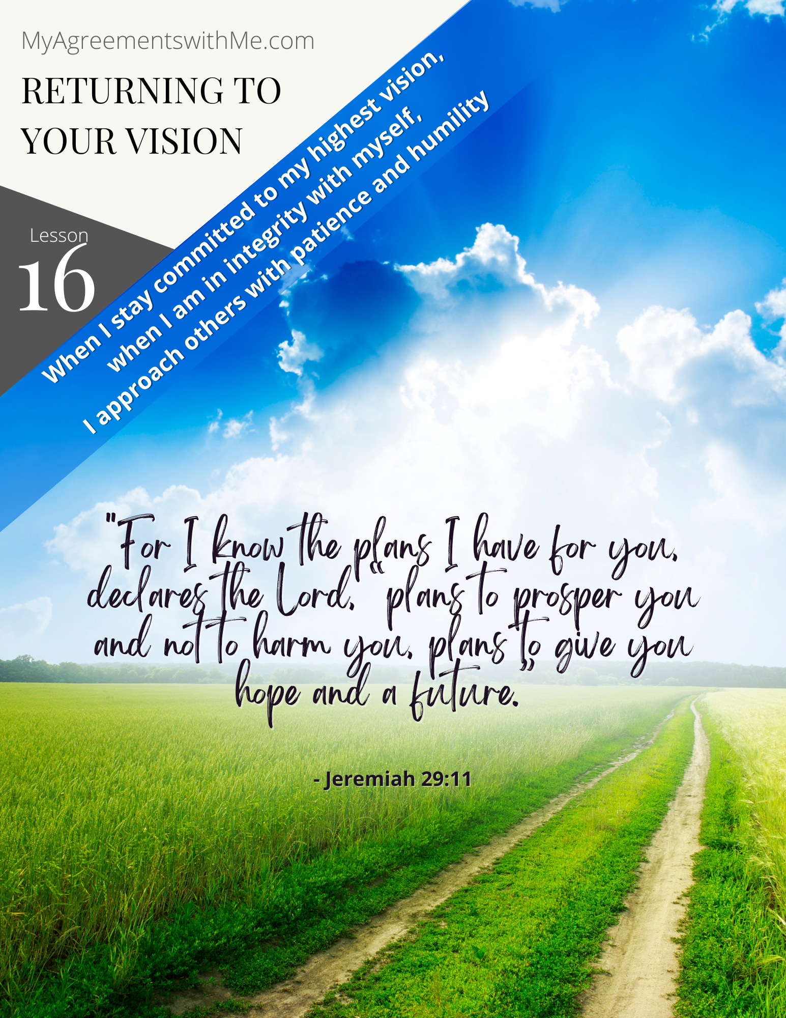 Lesson 16 Returning to Your Vision | My Agreements with Me for Believers