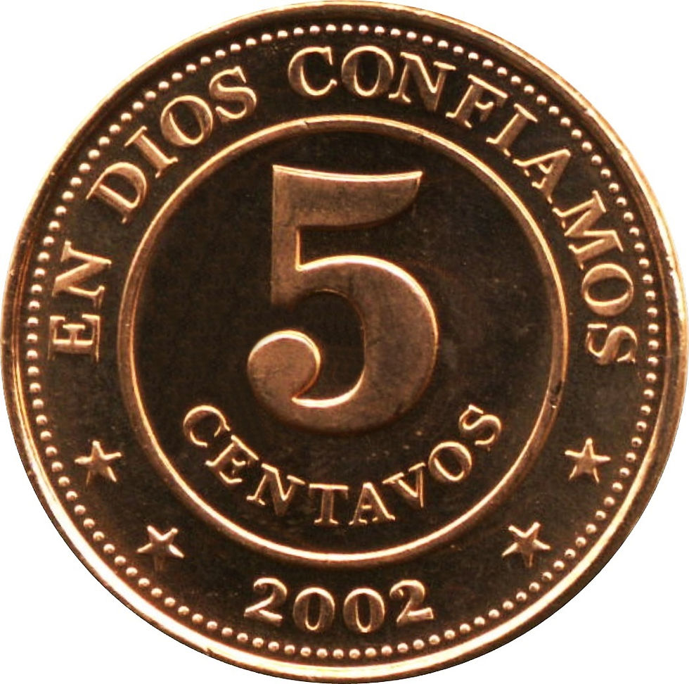 Thumbnail: Nicaragua coin cufflinks 5 Centavos Coat of arms gemelos de moneda