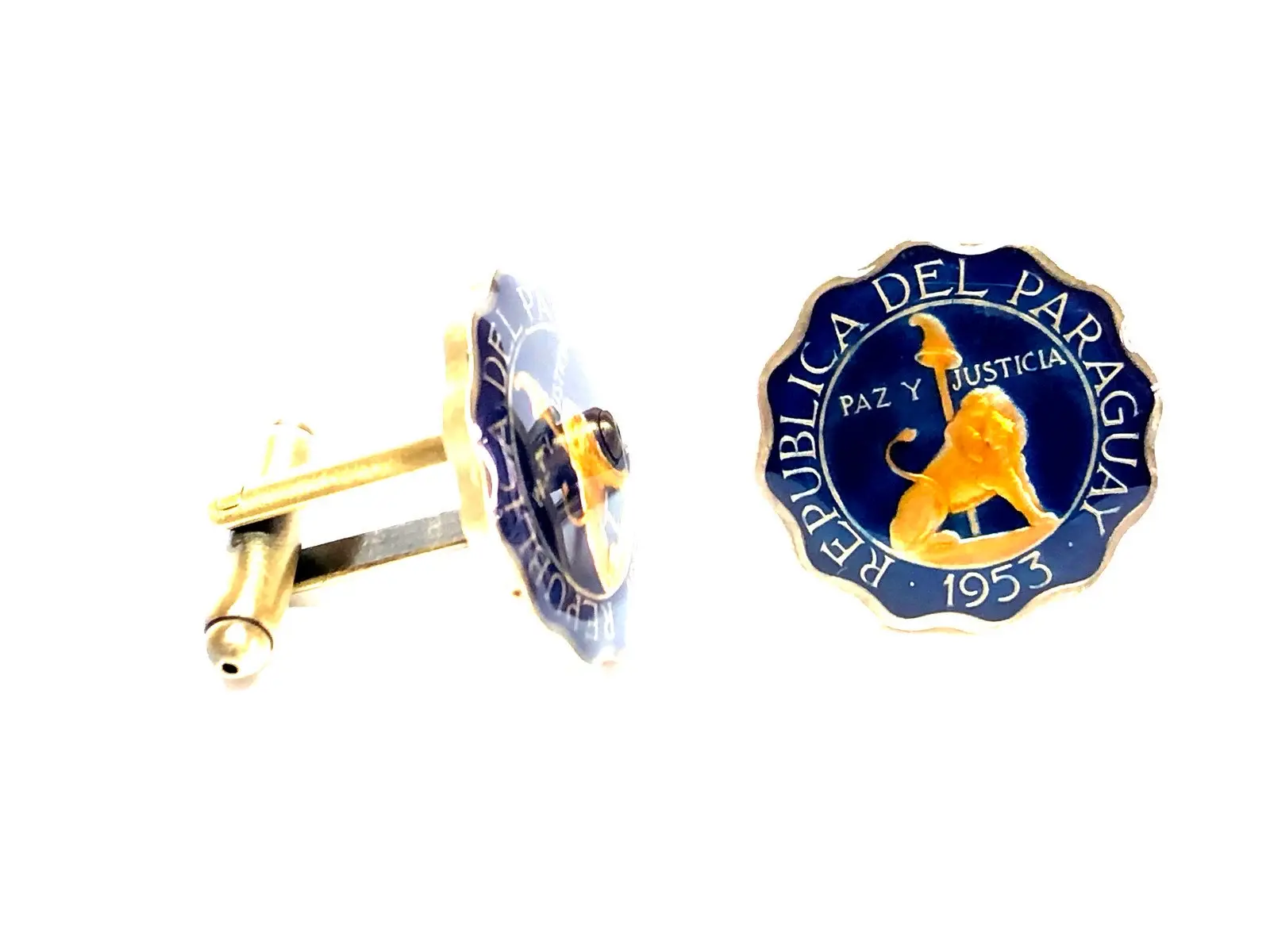 Paraguay coin cufflinks15 Céntimos National motto of Paraguay