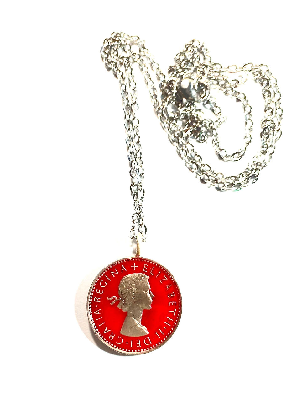 Miniatura: 1939 - 1970 pendant necklace  UK coin  lucky sixpence