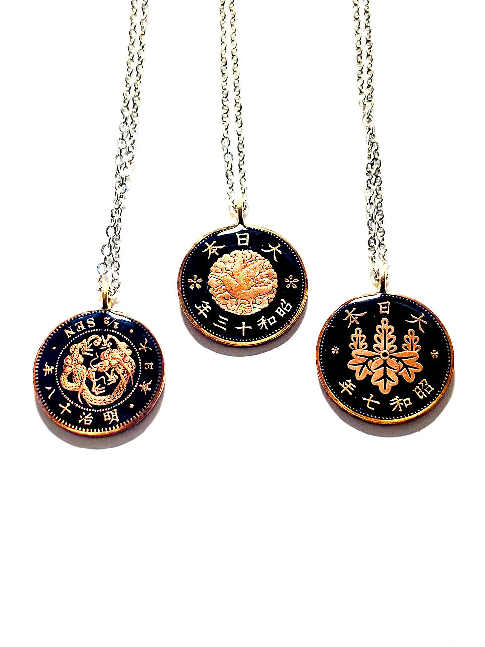 1918 1938 1884 Necklace Japan old coin コインペンダント