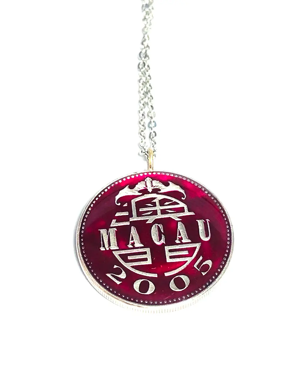 Thumbnail: Macau coin pendant 1 Pataca colar de moeda