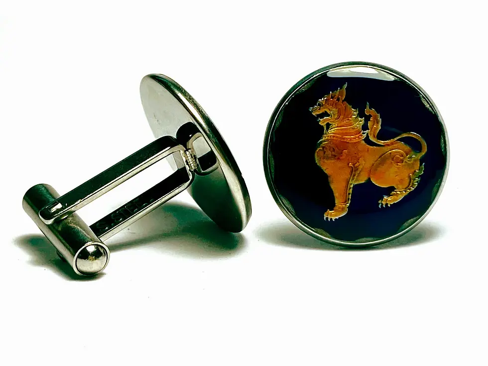 Thumbnail: Burma  - Myanmar coin cufflinks 1 Pe ལག་གདུབ།