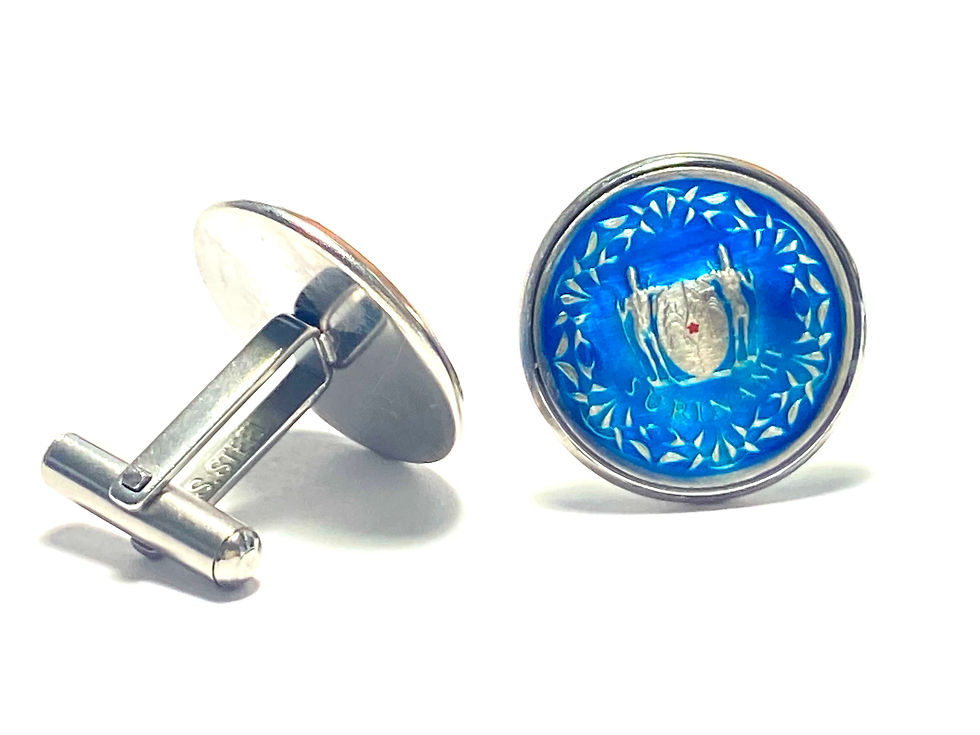サムネイル： Suriname coin cufflinks 25 Cents