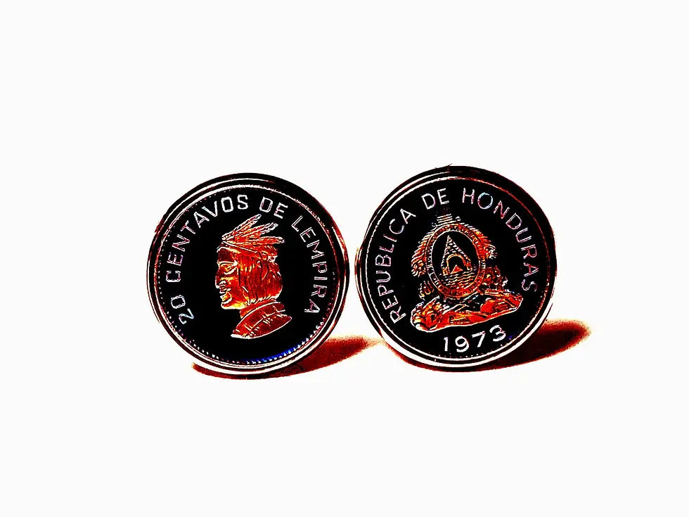 Thumbnail: Honduras coin cufflinks 20 Centavos gemelos de moneda