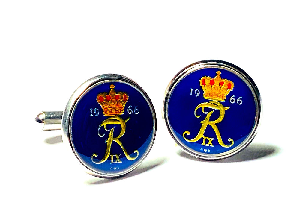 1948 - 1988 Denmark coin cufflinks 10 Øre manchetknapper