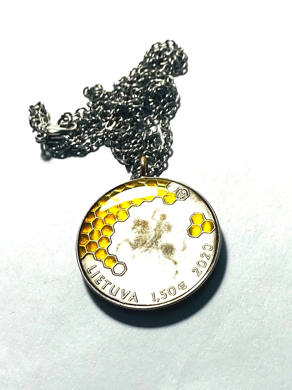 Thumbnail: Lithuania coin Pendant  1.5 Euro Tree Beekeeping